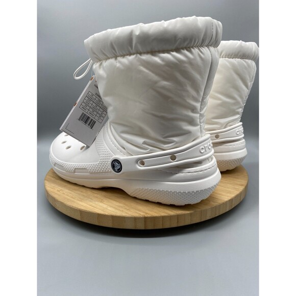 Crocs Mule Faux Fur Lined Boot Shoes White Pull On Lined Clogs 206630 Mens 10 - Picture 5 of 15